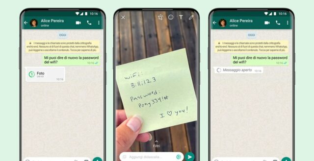 whatsapp visualizza una volta foto