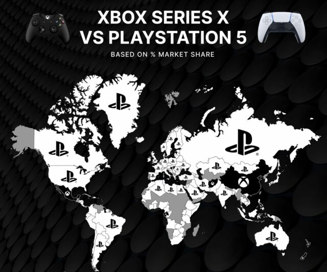 Mappa PlayStation vs Xbox