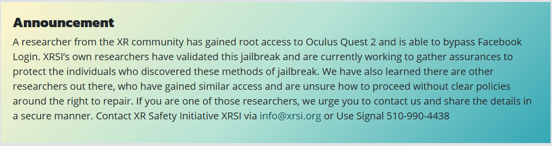 Oculus Quest 2 jailbreak