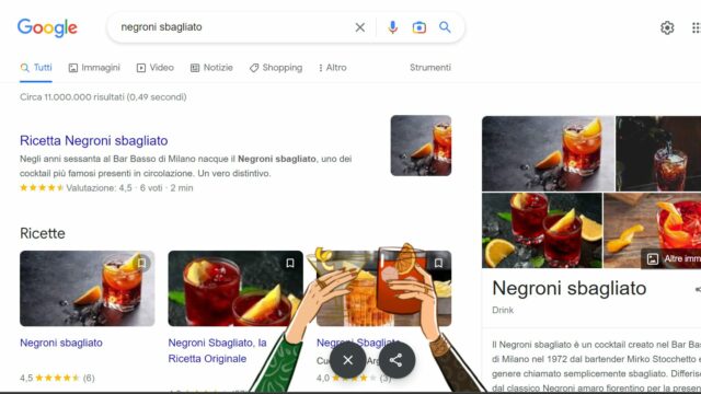 negroni sbagliato easter egg google