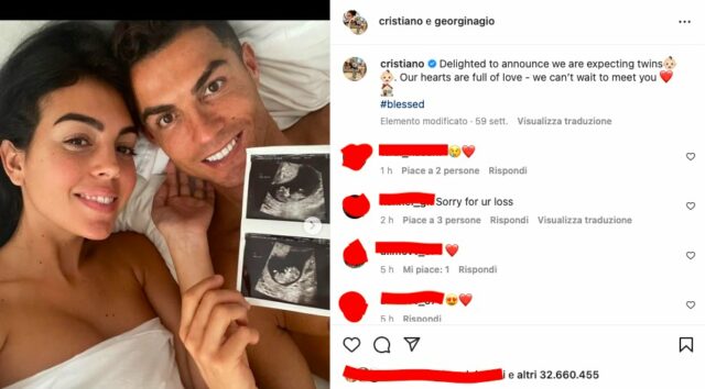 Cristiano Ronaldo e Georgina Rodriguez - foto Instagram