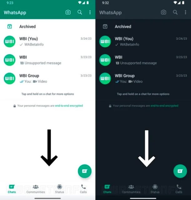 WhatsApp -l'interfaccia su Android