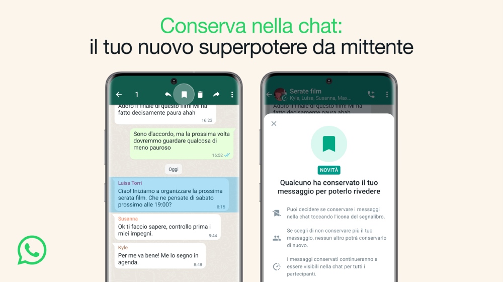 WhatsApp lancia una funzione per salvare i messaggi effimeri