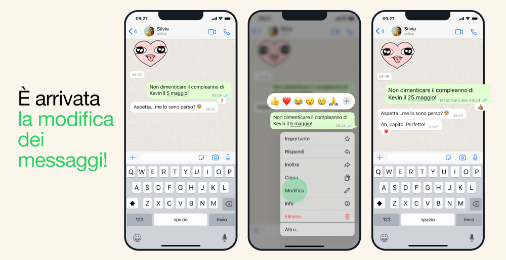 Come modificare i messaggi inviati su WhatsApp