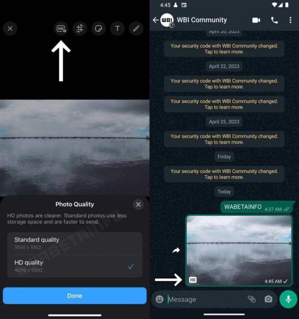 Il passaggio per inviare foto in HD su WhatsApp