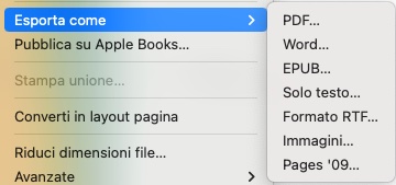 Passaggio 2 converti file in PDF - Mac