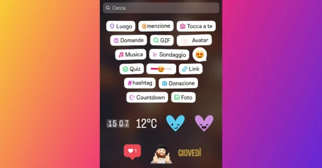 instagram nuova interfaccia adesivi storie