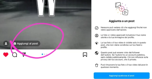 instagram caroselli collaborativi aggiungi al post