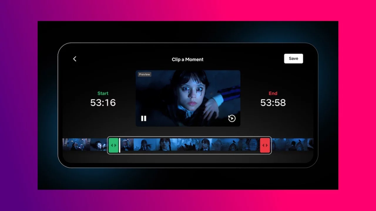 Netflix lancia la funzione Clip: per condividere le scene sui social