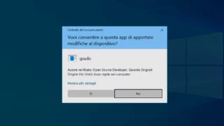 L'installazione di Gsudo richiede una conferma UAC.